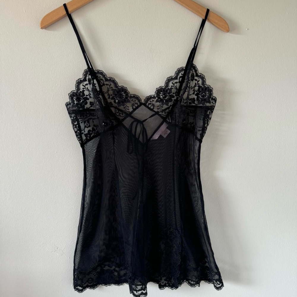 2000s Victoria secret beaded/sequin lace top